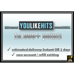 Youlikehits Aккаунт: 10,000 Поинтов (Новый/Пополнение)