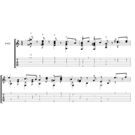 Sheet music for guitar: the March "Farewell of Slav"