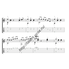 Waltz "Beware of the car". Sheet music for guitar.  Уст