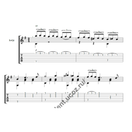 Waltz "Under the sky of Paris". Sheet music for guitar