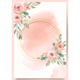 floral pink background for invitation cards 1 side