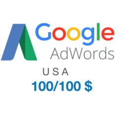 Промокод купон Google AdWords Адвордс США 100/100$ USA