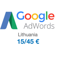 Промокод купон Google AdWords Адвордс на 15/45€. ЛИТВА