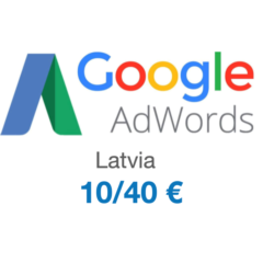 Промокод купон Google AdWords Адвордс на 10/40€. ЛАТВИЯ