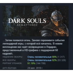 DARK SOULS: REMASTERED АВТОДОСТАВКА STEAM РОССИЯ