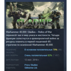 Warhammer 40,000: Gladius - Relics of War АВТОДОСТАВКА STEAM GLOBAL МГНОВЕННО ЛИЦЕНЗ