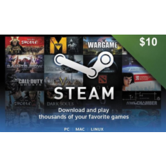 Steam Wallet Gift Card $10 USD