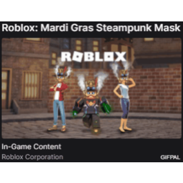 Roblox: Mardi Gras Steampunk Mask 🔑 Drop #4