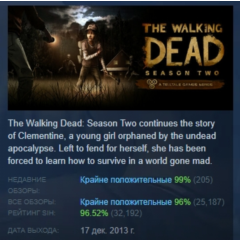 The Walking Dead: Season Two STEAM GIFT РОССИЯ