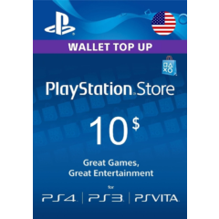 Карта PlayStation Network (PSN) - 10 долларов USA (USD)