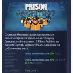 Prison Architect АВТОДОСТАВКА STEAM РОССИЯ