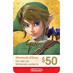 🎁 КАРТА ОПЛАТЫ NINTENDO ESHOP — 50 USD [USA]