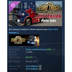 Euro Truck Simulator 2 - Australian Paint Jobs Pack АВТОДОСТАВКА STEAM РОССИЯ