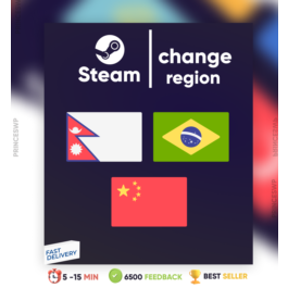 ✨CHANGE STEAM REGION SOUTH ASIA/BRAZIL/CHINA (FAST)✔️