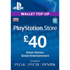 Playstation Network PSN £40 (UK) - без комиссии