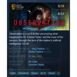 Observation (Steam Key GLOBAL)