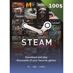 ✅ Подарочная карта кошелька Steam - 100 долларов США