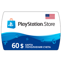 Карта PlayStation(PSN) 60$ USD (Долларов) 🔵США