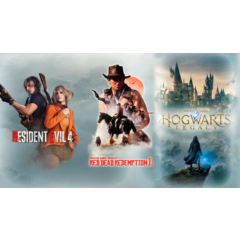 Red Dead Redemption 2 + Resident Evil 4+Hogwats Legacy