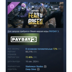 PAYDAY 3: Fear & Greed Heist DLC АВТОДОСТАВКА STEAM РОССИЯ