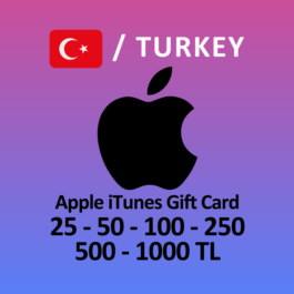 🍎iTunes GIFT CARD TURKEY🍎 25-50-100-250-500-1000 TL