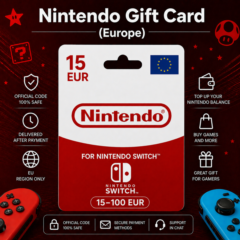 Nintendo Gift Card (Европа) 15–100 EUR | Код пополнения Nintendo