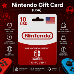 Nintendo Gift Card (США) 10–50 USD | Код пополнения Nintendo