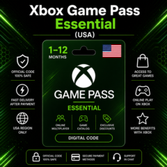 Xbox Game Pass Essential (США) 1–12 месяцев | Код активации Xbox