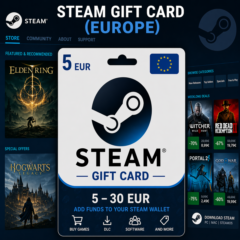 Steam Gift Card (Европа) 5–30 EUR | Код пополнения Steam
