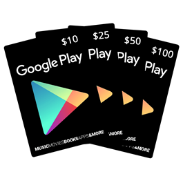 Gift card payment Google Play 10 - 100 usd