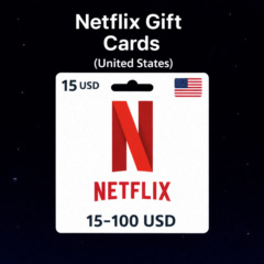 Netflix Gift Cards (США) 15–100 USD | Коды пополнения