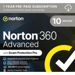 Norton 360 Advanced 2026 | 10 Devices and ‎12 Month  Официальный ключ