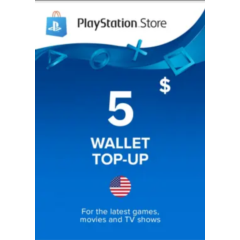 🔶PSN 5 USD $ USA [Официальный Ключ] Пополнение