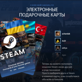 Steam cards USD Türkiye/Argentina 0.25-100$ AUTO