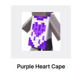 🔥 MINECRAFT ✦ Purple Heart Cape ✦SKIN✦CODE✦ ITEM + 🎁