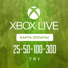 Карта оплаты Xbox Live 25-50-100-300 TRY 🔵 Турция