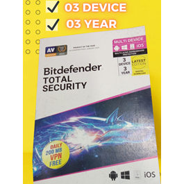 Bitdefender Total Security  3 Device 1 Year IN Key.