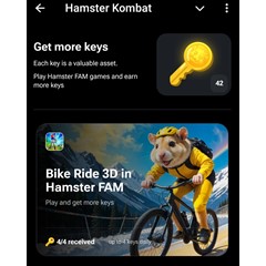4 КЛЮЧА ОТ ИГРЫ 🚲Bike Ride 3D🚲 ДЛЯ HAMSTER COMBAT