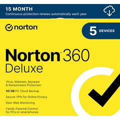 🔴 NORTON 360 DELUXE 1 USER 5 DEVICES 15 months КЛЮЧ