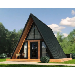 The project of a frame house A-FRAME 6x6 + 2m terrace