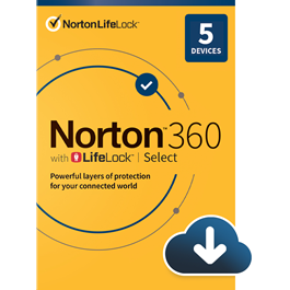 Norton™ 360 with LifeLock™ 1 year 5 devices 100GB