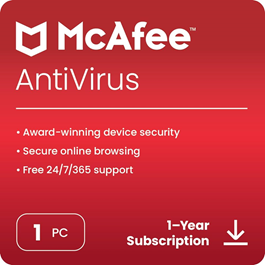 McAfee AntiVirus 1 Device 1 Year Global Key