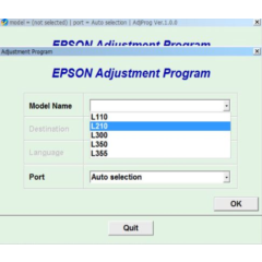 Сброс Epson L110 L210 L300 L350 L355 Adjustment Program