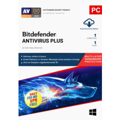 Bitdefender Antivirus Plus 1 ПК 1 год лицензионный ключ