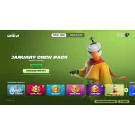 ⚡FORTNITE CREW 6 MONTH ⭐ BATTLE PASS + 1000 V-BUCKS +🎁