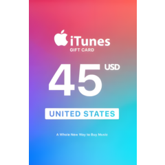 ⚡Подарочная карта Apple iTunes - 45$ 🇺🇸 ✅Дешевле🔥Без