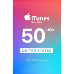 ⚡Подарочная карта Apple iTunes - 50$ 🇺🇸 ✅Дешевле🔥Без