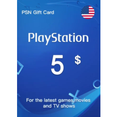 🔥PlayStation PSN $5 USD Пополнение счета в США Мгнове