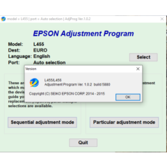 Сброс Epson L455 L456 Adjustment Program