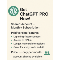 ChatGPT PRO – ежемесячная подписка (доступ GPT-4o)